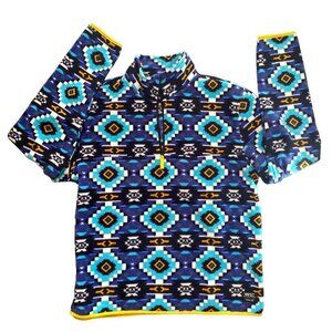 Wesc Miltch Aztec Unisex 1/4 zip polar‎ fleece pullover  Nightshadow Blue XXL